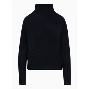 Aritzia Wilfred XS Black 100% Cashmere Mockneck Knit Sweater Minimalist Classic
